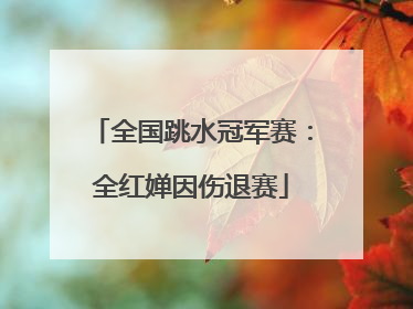 全国跳水冠军赛：全红婵因伤退赛