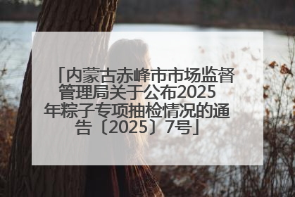 内蒙古赤峰市市场监督管理局关于公布2025年粽子专项抽检情况的通告〔2025〕7号
