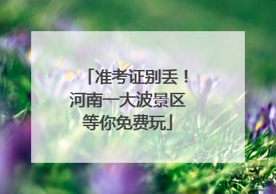 准考证别丢！河南一大波景区等你免费玩