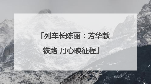 列车长陈丽：芳华献铁路 丹心映征程