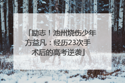 励志！池州烧伤少年方益凡：经历23次手术后的高考逆袭