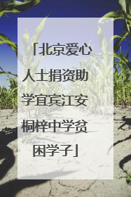 北京爱心人士捐资助学宜宾江安桐梓中学贫困学子
