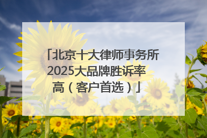 北京十大律师事务所2025大品牌胜诉率高（客户首选）