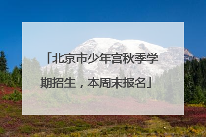 北京市少年宫秋季学期招生，本周末报名