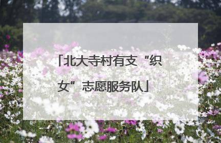北大寺村有支“织女”志愿服务队