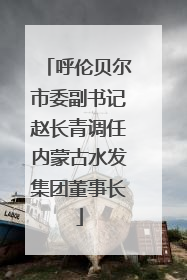 呼伦贝尔市委副书记赵长青调任内蒙古水发集团董事长