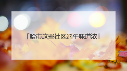 哈市这些社区端午味道浓