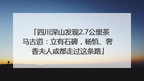 四川深山发现2.7公里茶马古道：立有石碑，杨慎、奢香夫人或都走过这条路