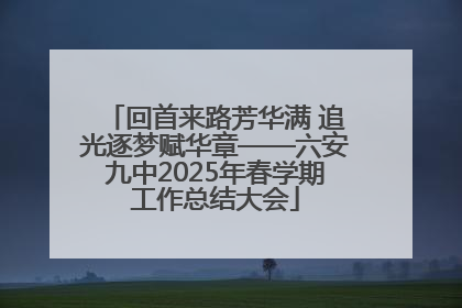 回首来路芳华满 追光逐梦赋华章——六安九中2025年春学期工作总结大会