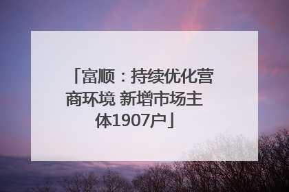 富顺：持续优化营商环境 新增市场主体1907户