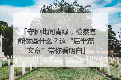 守护此间青绿，检察官能做些什么？这“后半篇文章”带你看明白