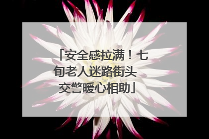 安全感拉满！七旬老人迷路街头 交警暖心相助