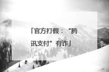 官方打假：“腾讯支付”有诈