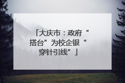 大庆市：政府“搭台”为校企银“穿针引线”