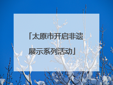 太原市开启非遗展示系列活动
