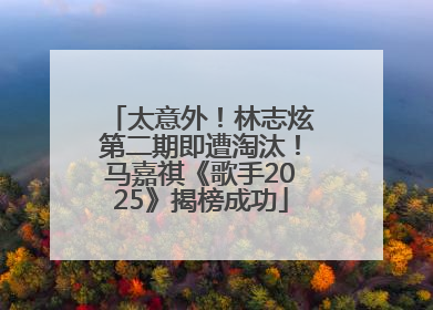 太意外！林志炫第二期即遭淘汰！马嘉祺《歌手2025》揭榜成功