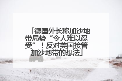 德国外长称加沙地带局势“令人难以忍受”！反对美国接管加沙地带的想法