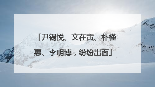 尹锡悦、文在寅、朴槿惠、李明博,纷纷出面