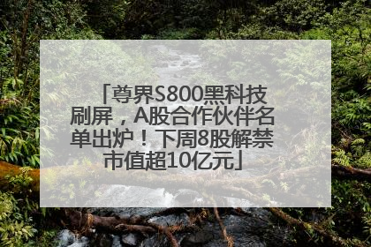 尊界S800黑科技刷屏，A股合作伙伴名单出炉！下周8股解禁市值超10亿元