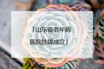 山东省老年病医院挂牌成立