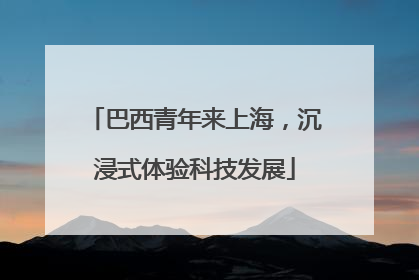 巴西青年来上海，沉浸式体验科技发展