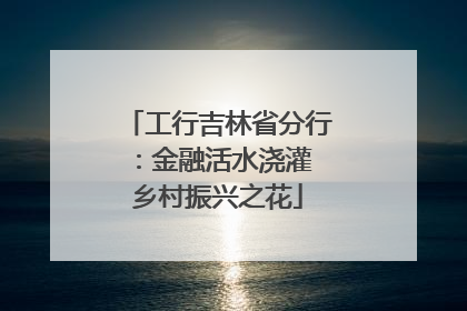 工行吉林省分行：金融活水浇灌 乡村振兴之花