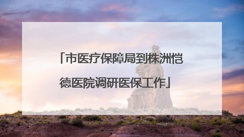 市医疗保障局到株洲恺德医院调研医保工作