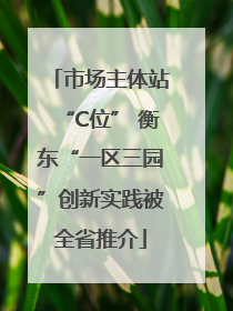 市场主体站“C位” 衡东“一区三园”创新实践被全省推介