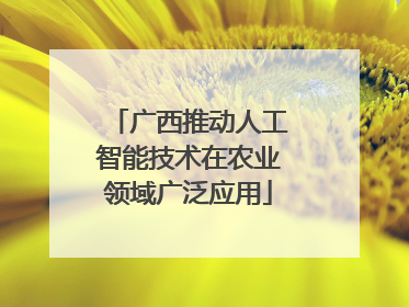 广西推动人工智能技术在农业领域广泛应用