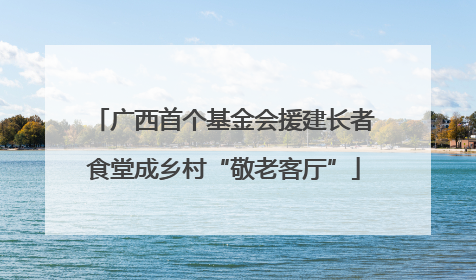 广西首个基金会援建长者食堂成乡村“敬老客厅”