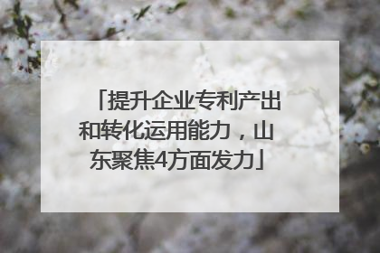 提升企业专利产出和转化运用能力，山东聚焦4方面发力