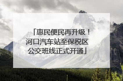 惠民便民再升级！河口汽车站至保税区公交班线正式开通