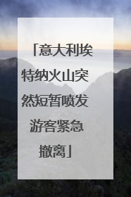 意大利埃特纳火山突然短暂喷发 游客紧急撤离
