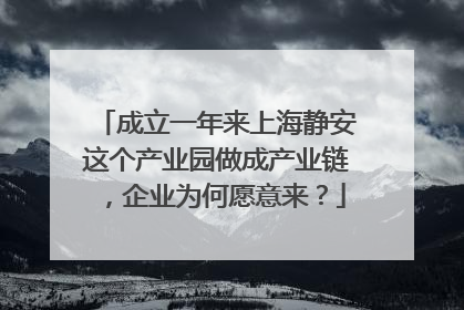 成立一年来上海静安这个产业园做成产业链，企业为何愿意来？