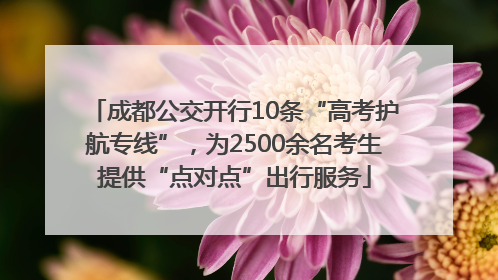 成都公交开行10条“高考护航专线”，为2500余名考生提供“点对点”出行服务