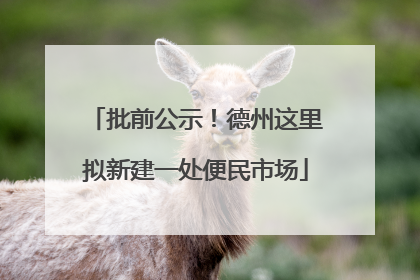 批前公示！德州这里拟新建一处便民市场