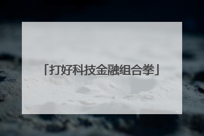 打好科技金融组合拳