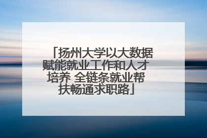 扬州大学以大数据赋能就业工作和人才培养 全链条就业帮扶畅通求职路
