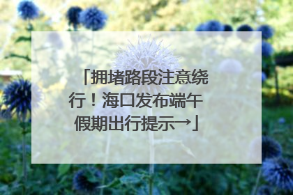 拥堵路段注意绕行！海口发布端午假期出行提示→
