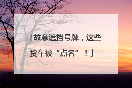 故意遮挡号牌，这些货车被“点名”！