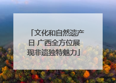 文化和自然遗产日 广西全方位展现非遗独特魅力
