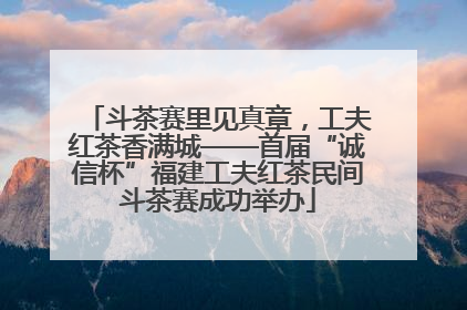 斗茶赛里见真章，工夫红茶香满城——首届“诚信杯”福建工夫红茶民间斗茶赛成功举办