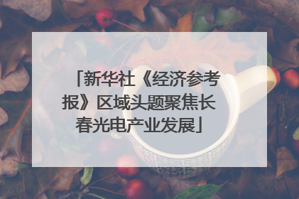新华社《经济参考报》区域头题聚焦长春光电产业发展