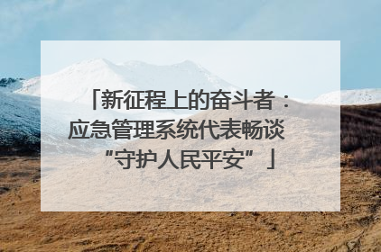 新征程上的奋斗者：应急管理系统代表畅谈“守护人民平安”
