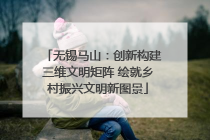 无锡马山：创新构建三维文明矩阵 绘就乡村振兴文明新图景