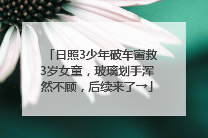 日照3少年破车窗救3岁女童，玻璃划手浑然不顾，后续来了→