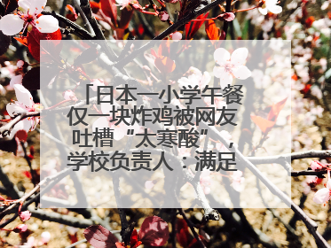 日本一小学午餐仅一块炸鸡被网友吐槽“太寒酸”，学校负责人：满足每餐600千卡的标准
