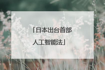 日本出台首部人工智能法