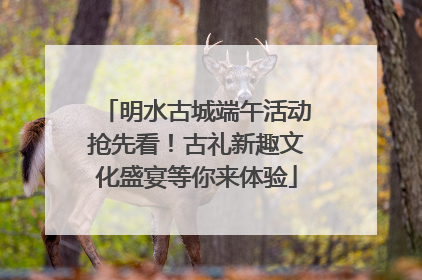 明水古城端午活动抢先看！古礼新趣文化盛宴等你来体验