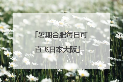 暑期合肥每日可直飞日本大阪